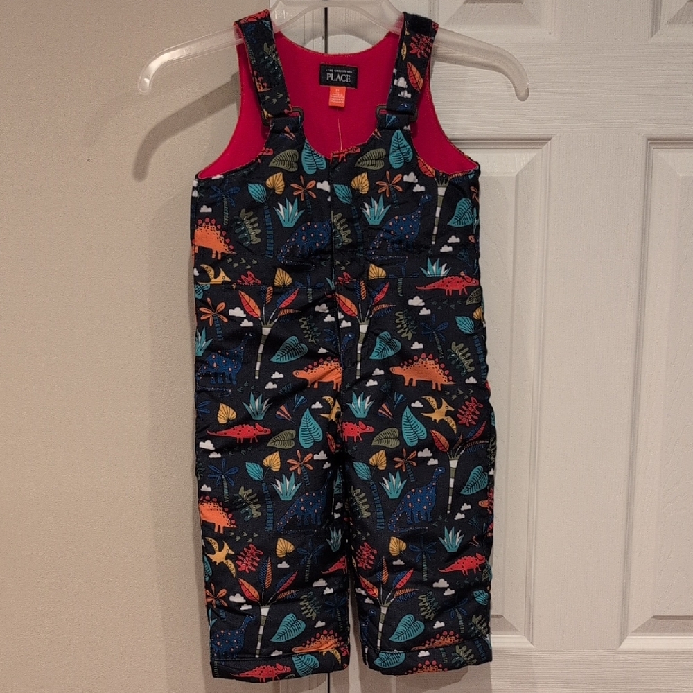 The Children's Place Colorful Dinosaur Overalls